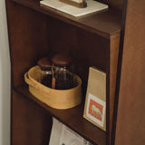 Scandinavian Wood Vertical Open Back Ladder Bookshelf Image - 7