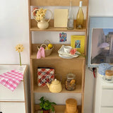 Scandinavian Wood Vertical Open Back Ladder Bookshelf Image - 8