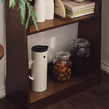 Scandinavian Wood Vertical Open Back Ladder Bookshelf Image - 9