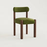 Green Scandinavian Wooden Houndstooth Upholstery Dining Chair Image - 6