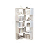 Scandinavian Wooden Vertical Corner L-Shaped Bookshelf Image - 5