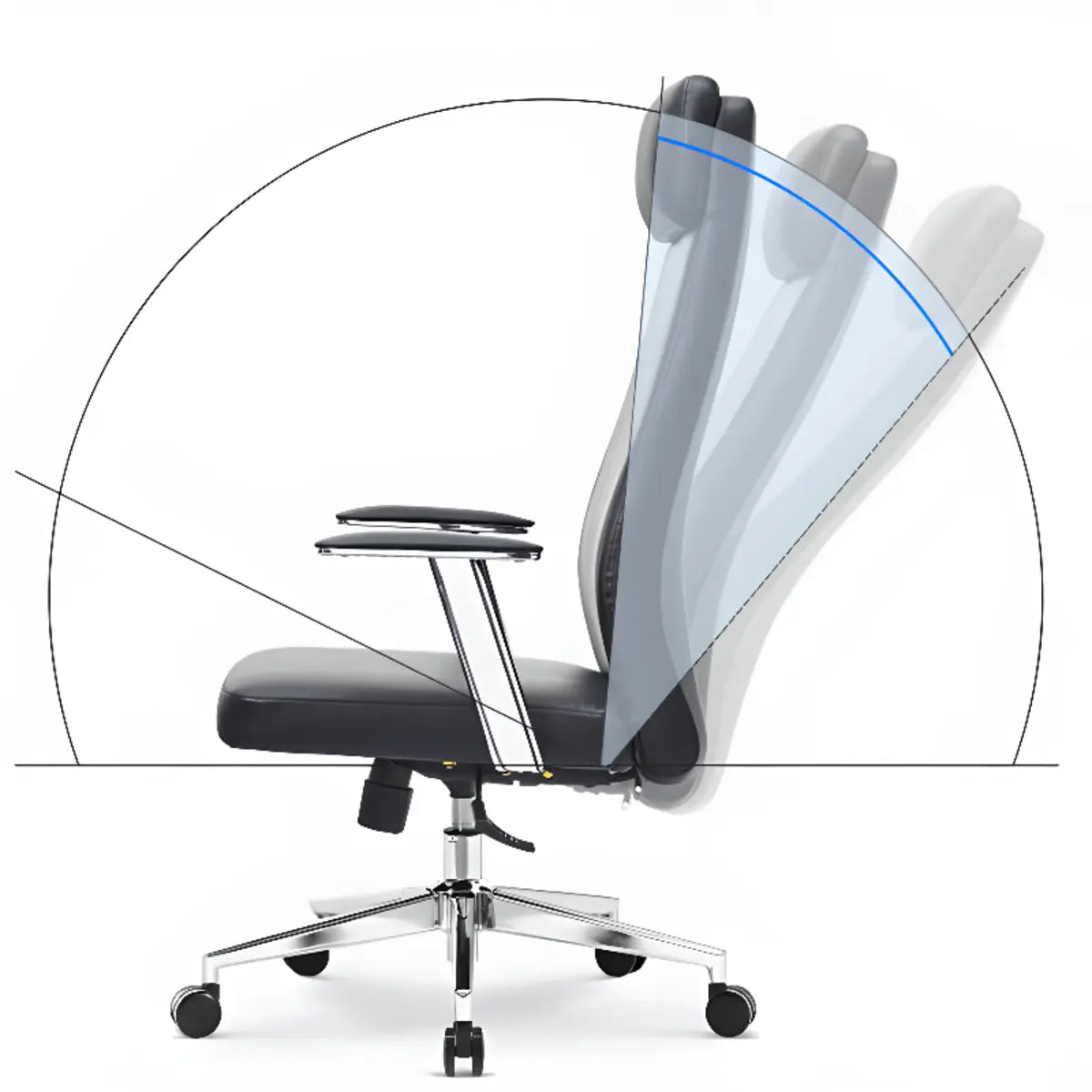 Scarlet Adjustable  Ergonomic Leather Swivel Office Chair Image - 7