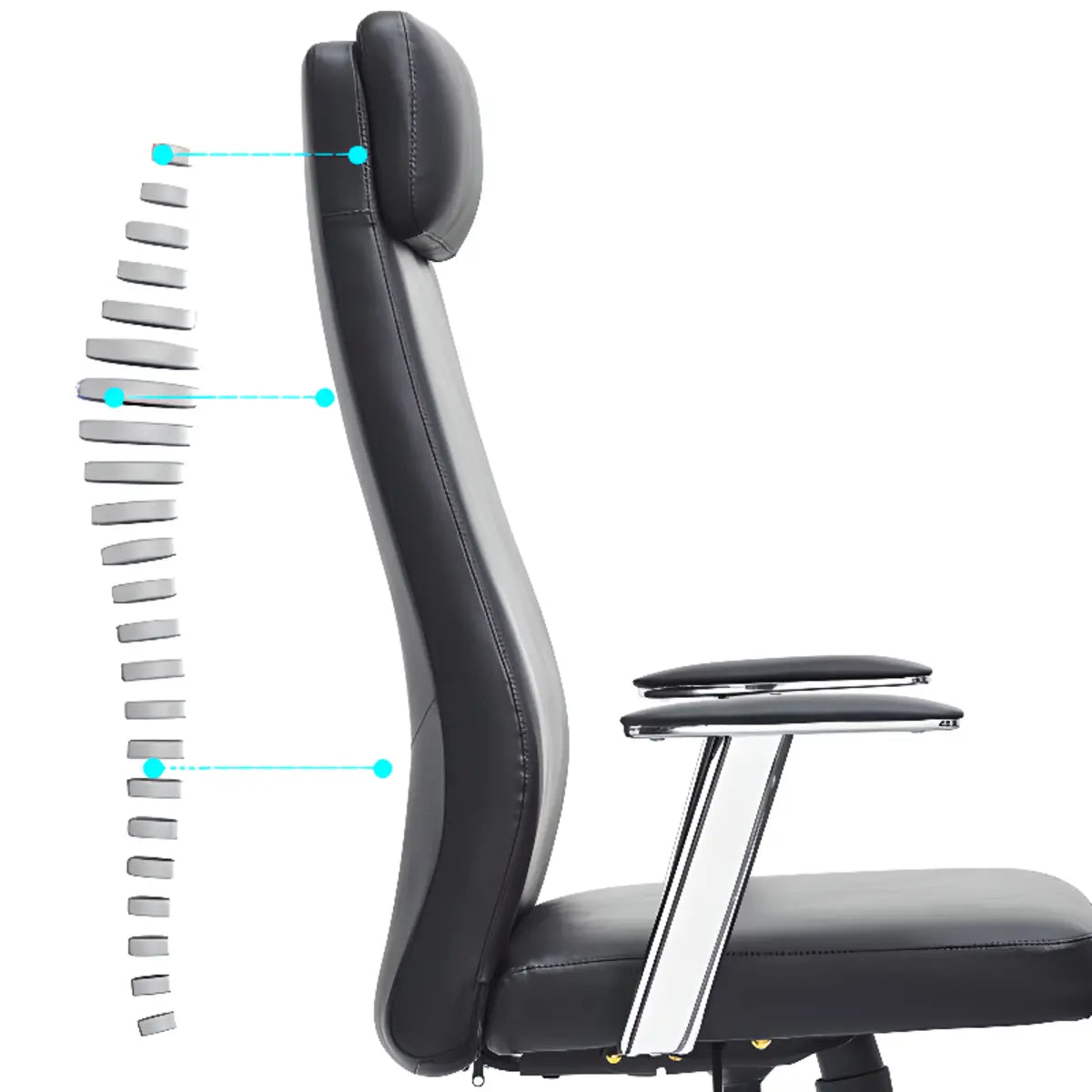 Scarlet Adjustable  Ergonomic Leather Swivel Office Chair Image - 8