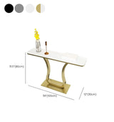 Scratch-proofed Pedestal Base Modish Stone Console Table Image - 11