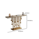 Scratch Resistant Artistic Globe Base Stone Console Table Image - 11