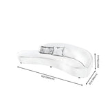 Scratch Resistant Cream Curved Velvet Sectional Sofa Image - 10