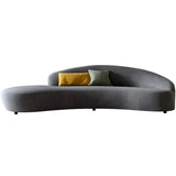 Scratch Resistant Cream Curved Velvet Sectional Sofa Image - 5