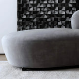 Scratch Resistant Cream Curved Velvet Sectional Sofa Image - 7