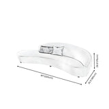 Scratch Resistant Cream Curved Velvet Sectional Sofa #size