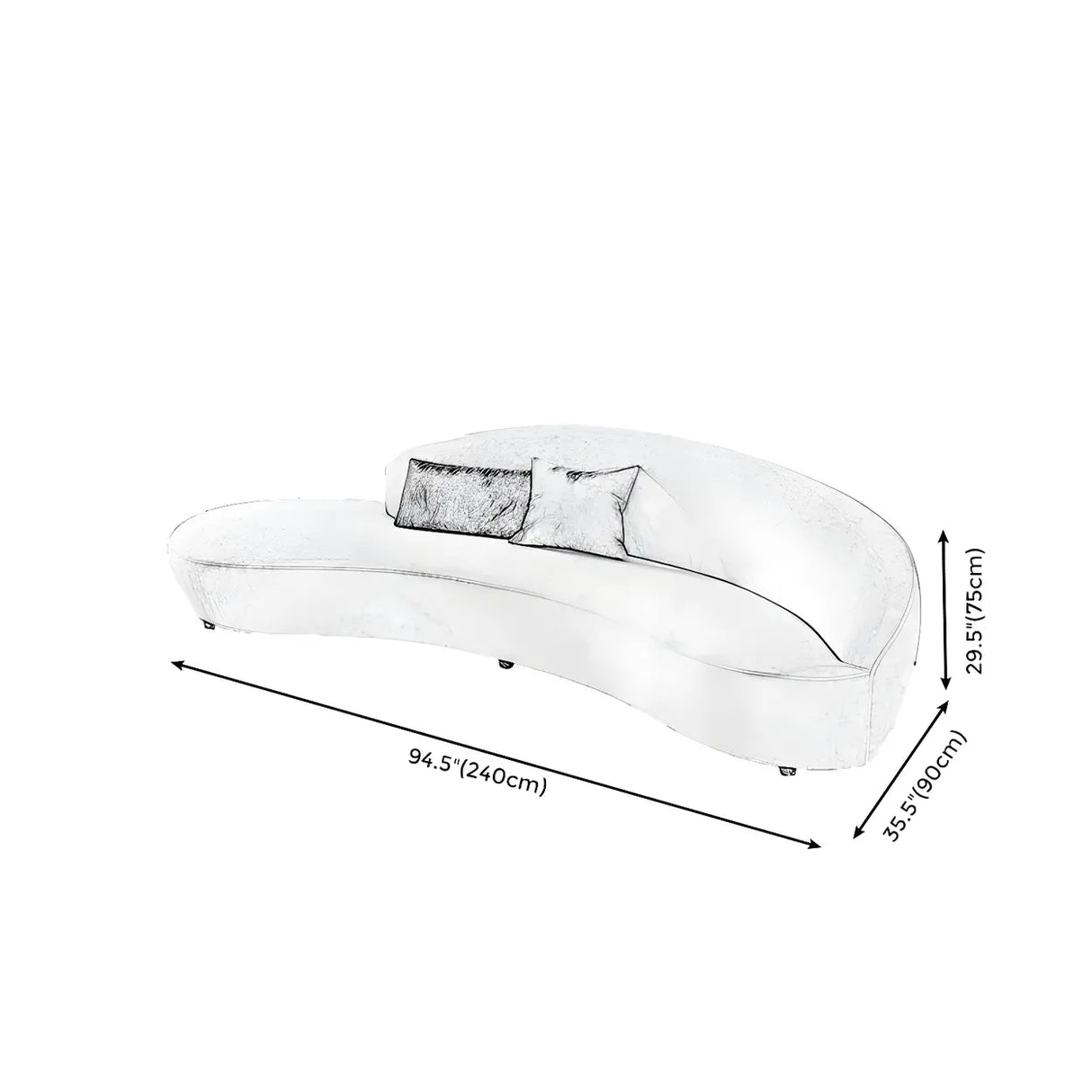 Scratch Resistant Cream Curved Velvet Sectional Sofa Image - 9