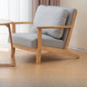 Scratch Resistant Fabric Nut-Brown Wood Frame Loveseat Image - 3
