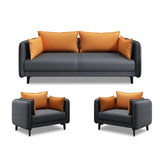 Scratch Resistant Faux Leather Pillow Back Loveseat Image - 10