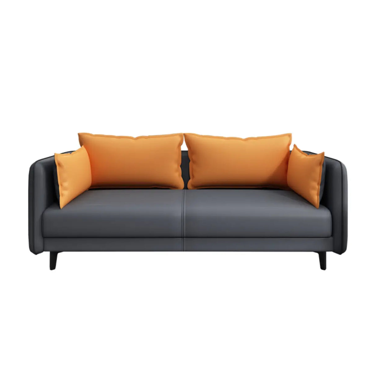 Scratch Resistant Faux Leather Pillow Back Loveseat Image - 4