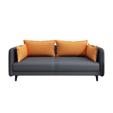 Scratch Resistant Faux Leather Pillow Back Loveseat Image - 4