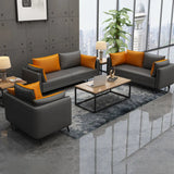 Scratch Resistant Faux Leather Pillow Back Loveseat Image - 5