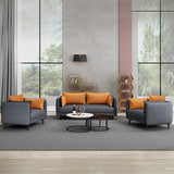 Scratch Resistant Faux Leather Pillow Back Loveseat Image - 7