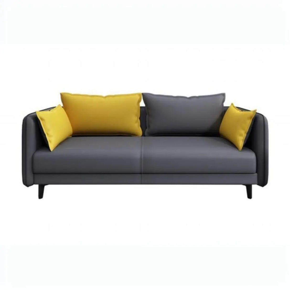 Scratch Resistant Faux Leather Pillow Back Loveseat Image - 9