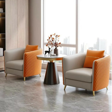 Scratch Resistant Faux Leather Upholstered Back Chair Image - 1