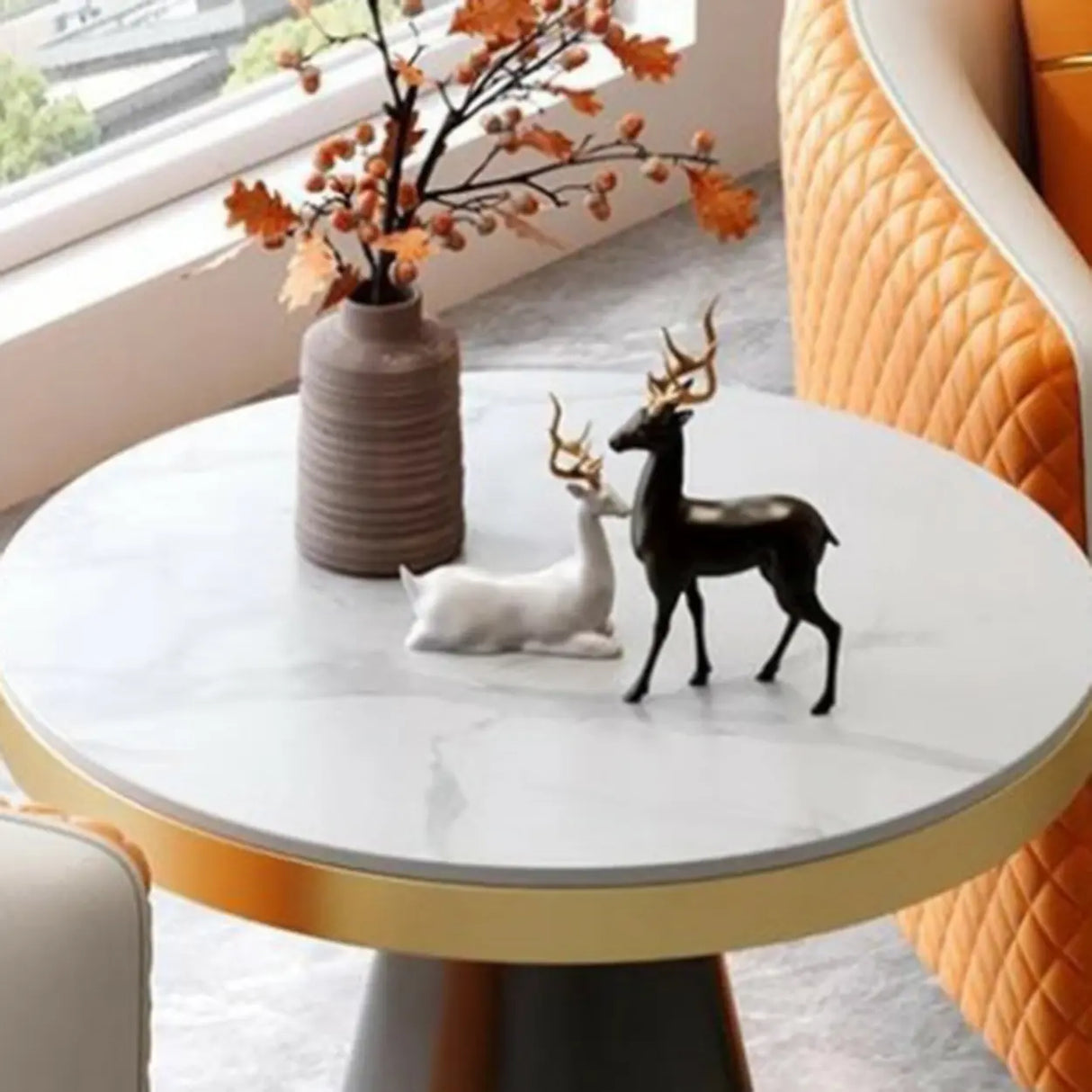 Scratch Resistant Faux Leather Upholstered Back Chair Image - 14