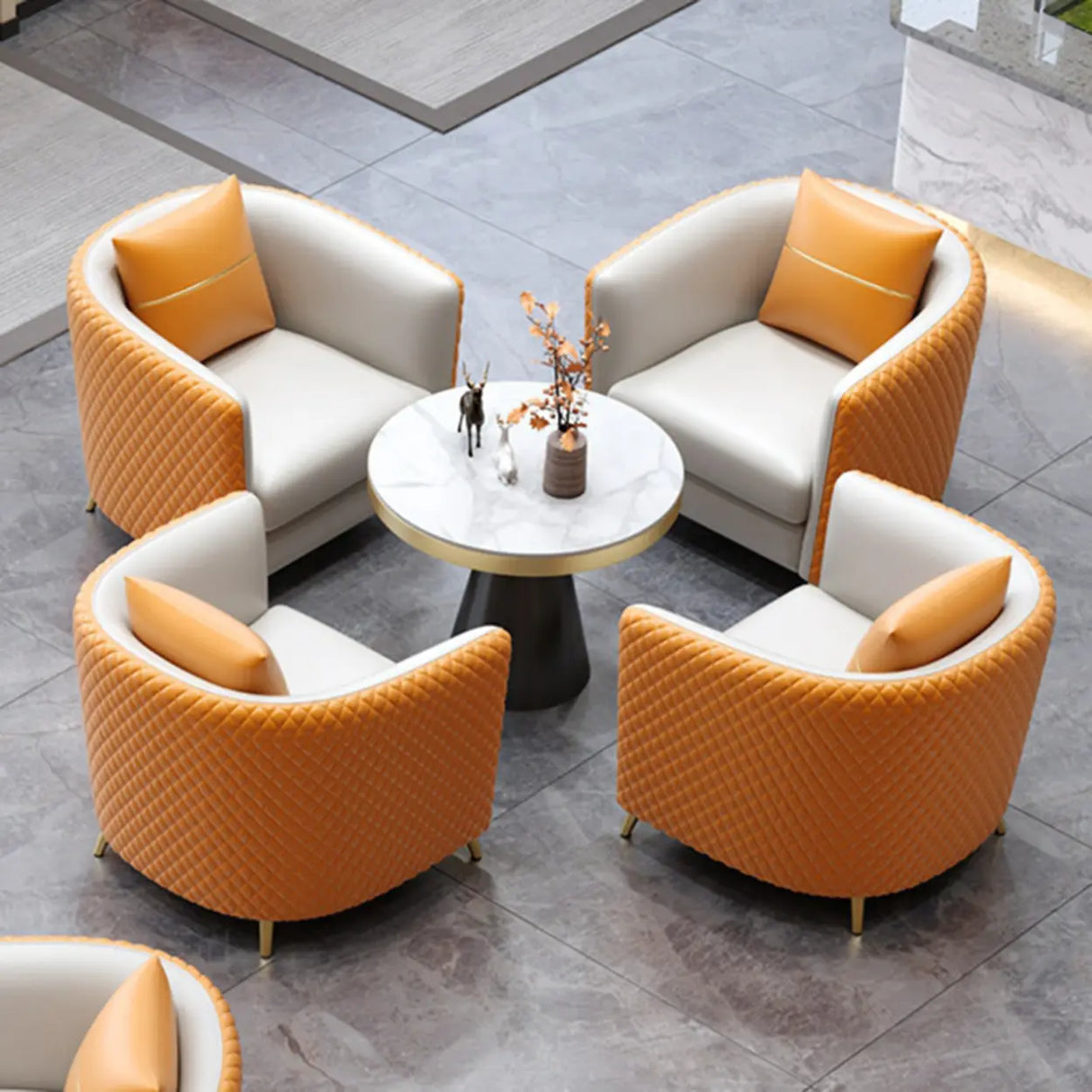 Scratch Resistant Faux Leather Upholstered Back Chair Image - 20