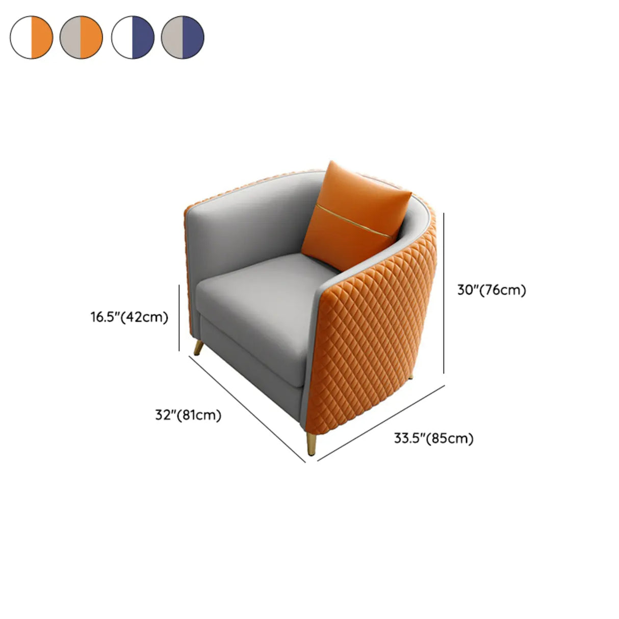 Scratch Resistant Faux Leather Upholstered Back Chair 