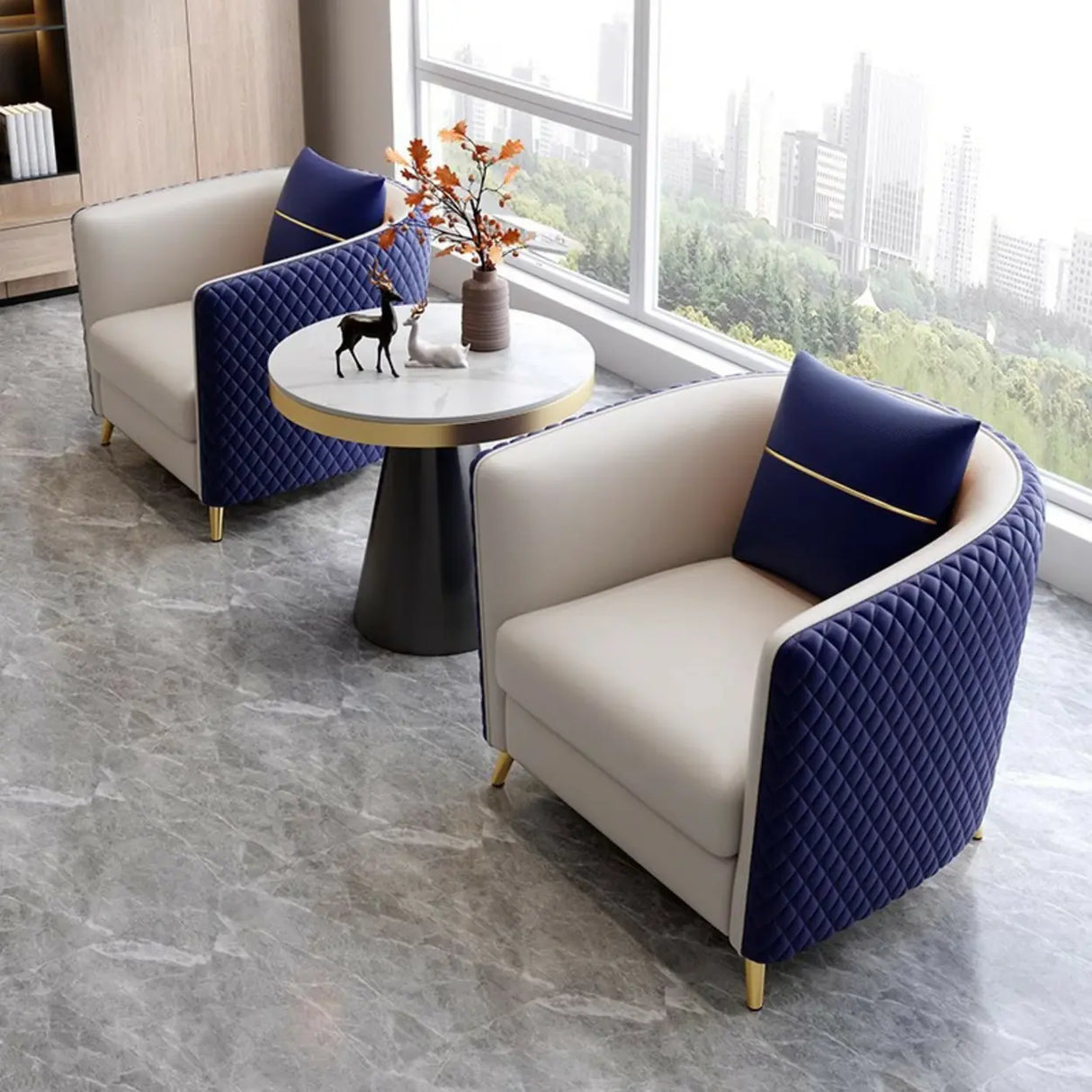 Scratch Resistant Faux Leather Upholstered Back Chair Image - 4