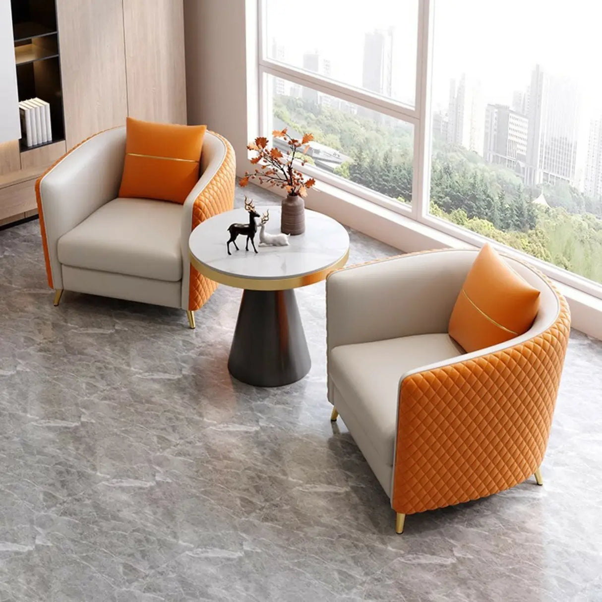 Scratch Resistant Faux Leather Upholstered Back Chair Image - 6