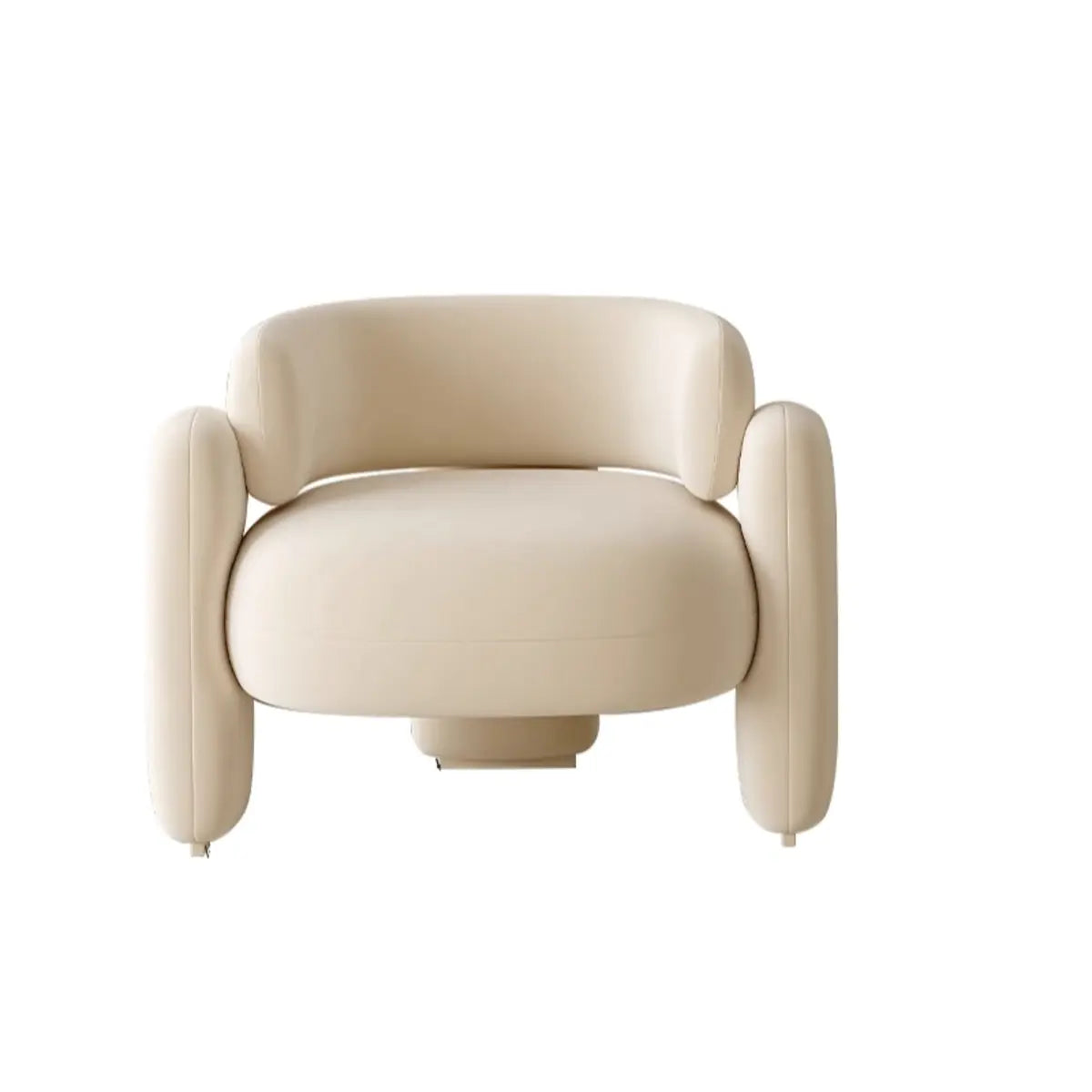 Scratch Resistant Flannel Curved Back Barrel Chair Image - 10
