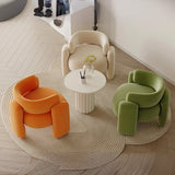 Scratch Resistant Flannel Curved Back Barrel Chair Image - 12