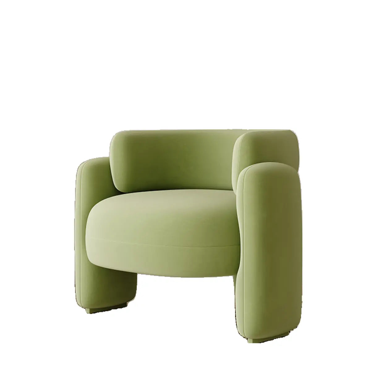 Scratch Resistant Flannel Curved Back Barrel Chair Image - 7