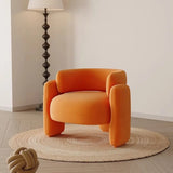 Scratch Resistant Flannel Curved Back Barrel Chair Image - 8