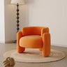Scratch Resistant Flannel Curved Back Barrel Chair Image - 8