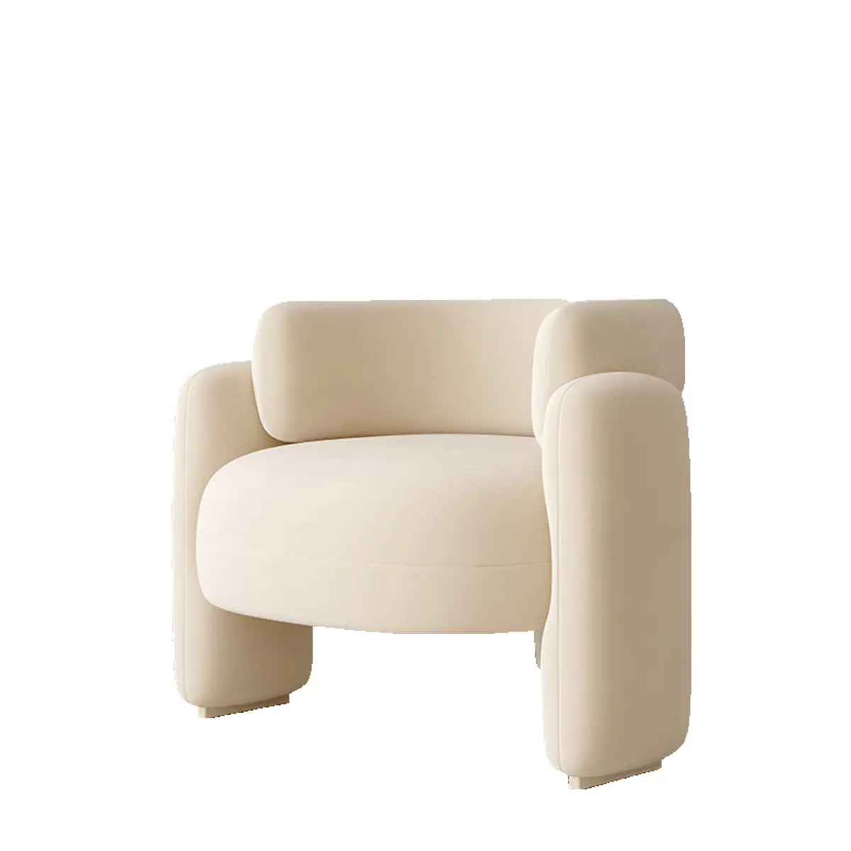 Scratch Resistant Flannel Curved Back Barrel Chair Image - 9