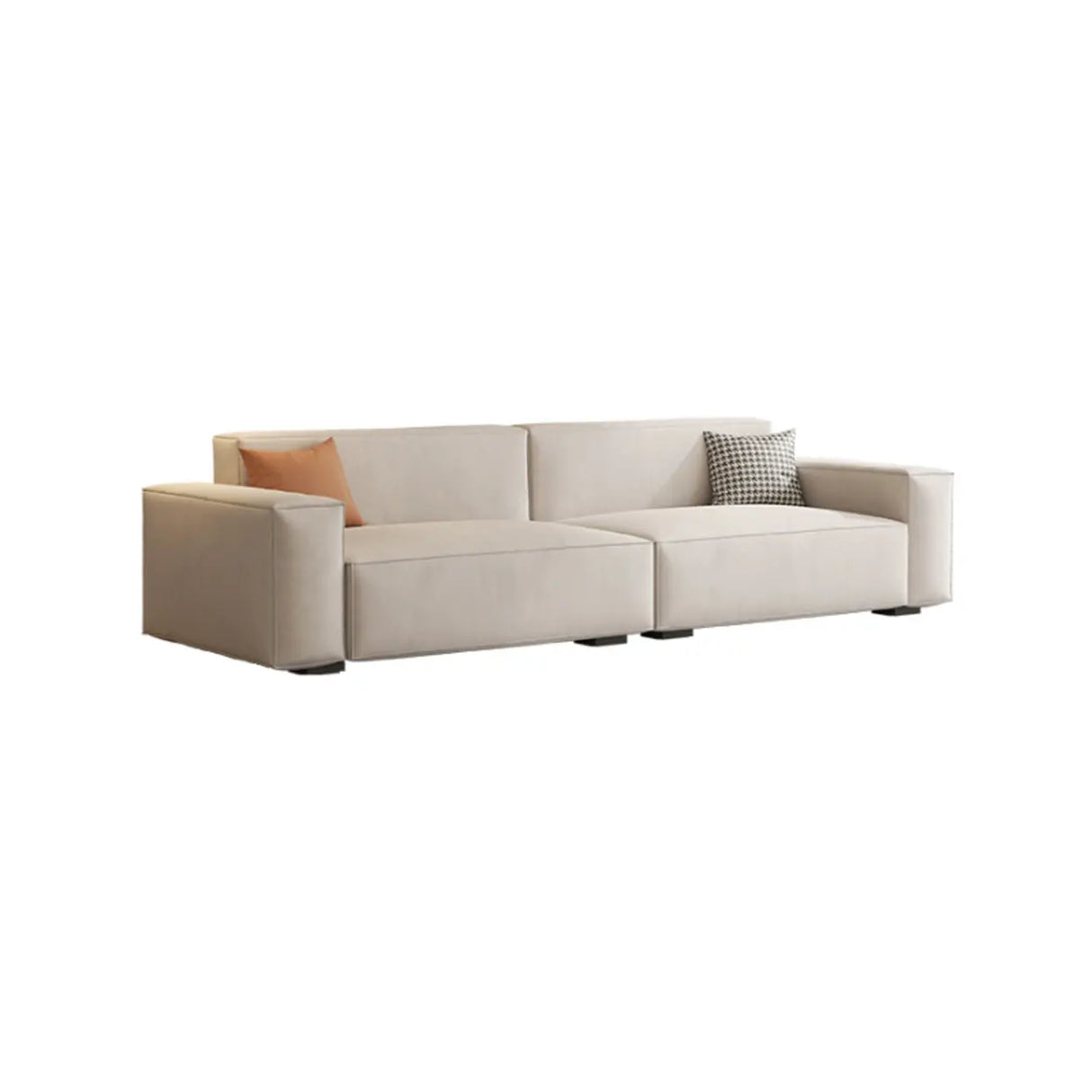Scratch Resistant Flannel Square Arm Tight Back Sofa Image - 3