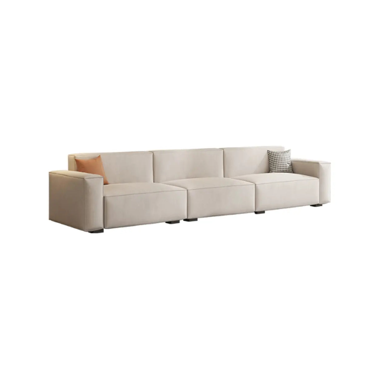 Scratch Resistant Flannel Square Arm Tight Back Sofa Image - 5