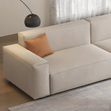 Scratch Resistant Flannel Square Arm Tight Back Sofa Image - 8