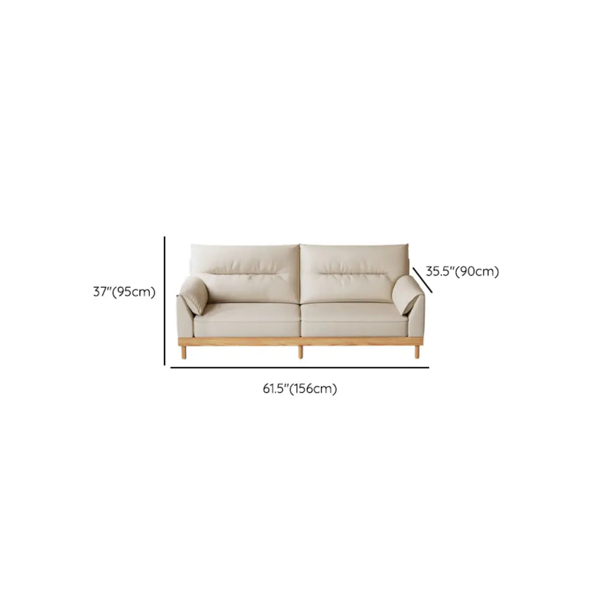 Scratch Resistant Genuine Leather Cushion Back Loveseat 