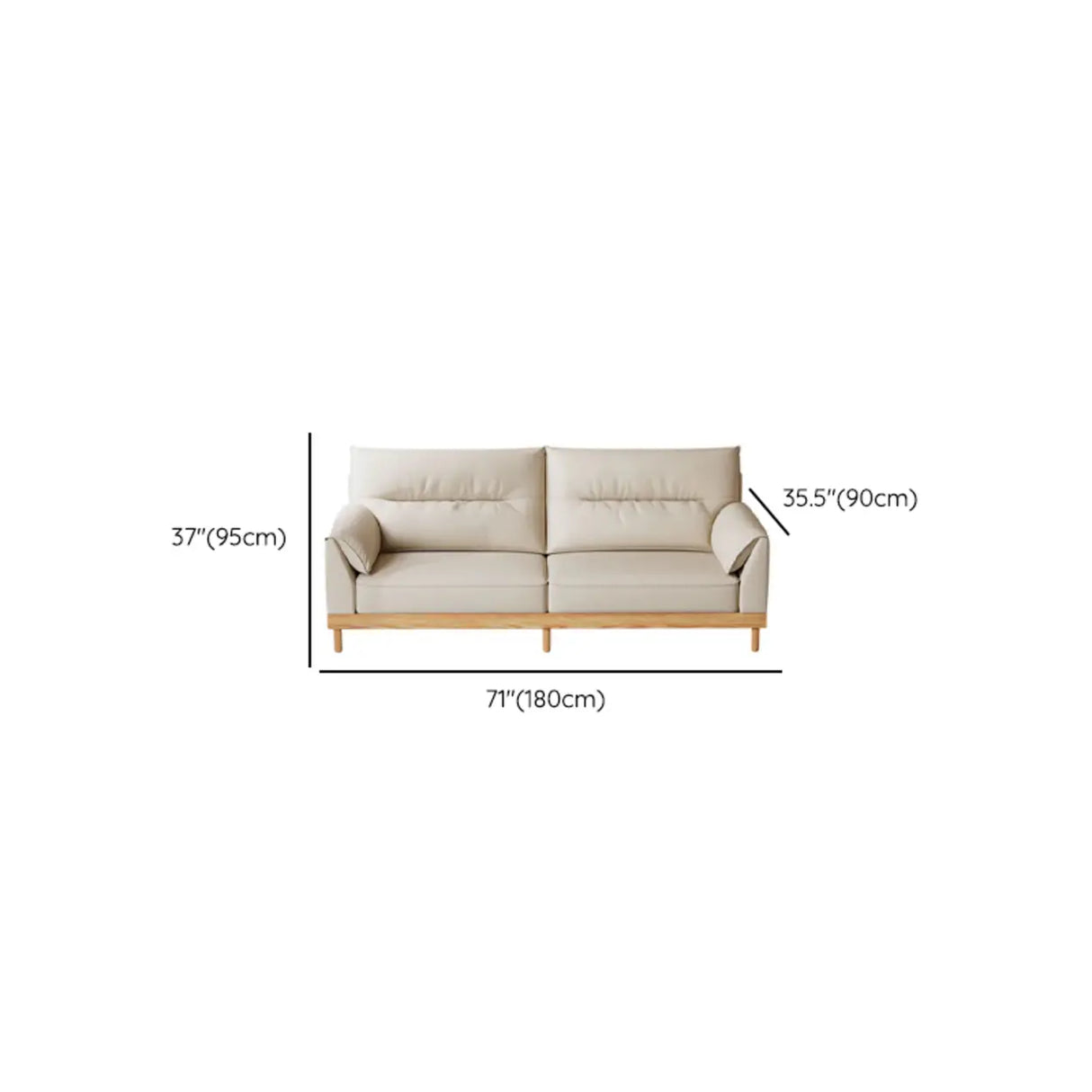 Scratch Resistant Genuine Leather Cushion Back Loveseat Image - 15
