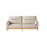Scratch Resistant Genuine Leather Cushion Back Loveseat Image - 2