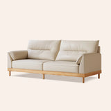 Scratch Resistant Genuine Leather Cushion Back Loveseat Image - 8