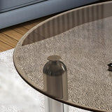Scratch Resistant Glass Round Three Leg Coffee Table Image - 7