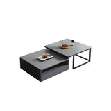 Scratch Resistant Glass Stone Square Coffee Table Image - 6