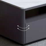 Scratch Resistant Glass Stone Square Coffee Table Image - 7