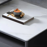 Scratch Resistant Glass Stone Square Coffee Table Image - 8