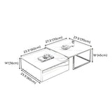 Scratch Resistant Glass Stone Square Coffee Table #size