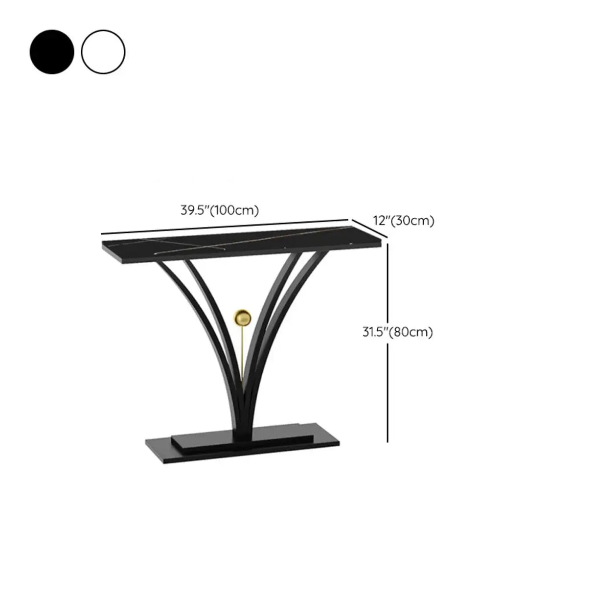 Scratch Resistant Iron Abstract Marble Gold Console Table Image - 12