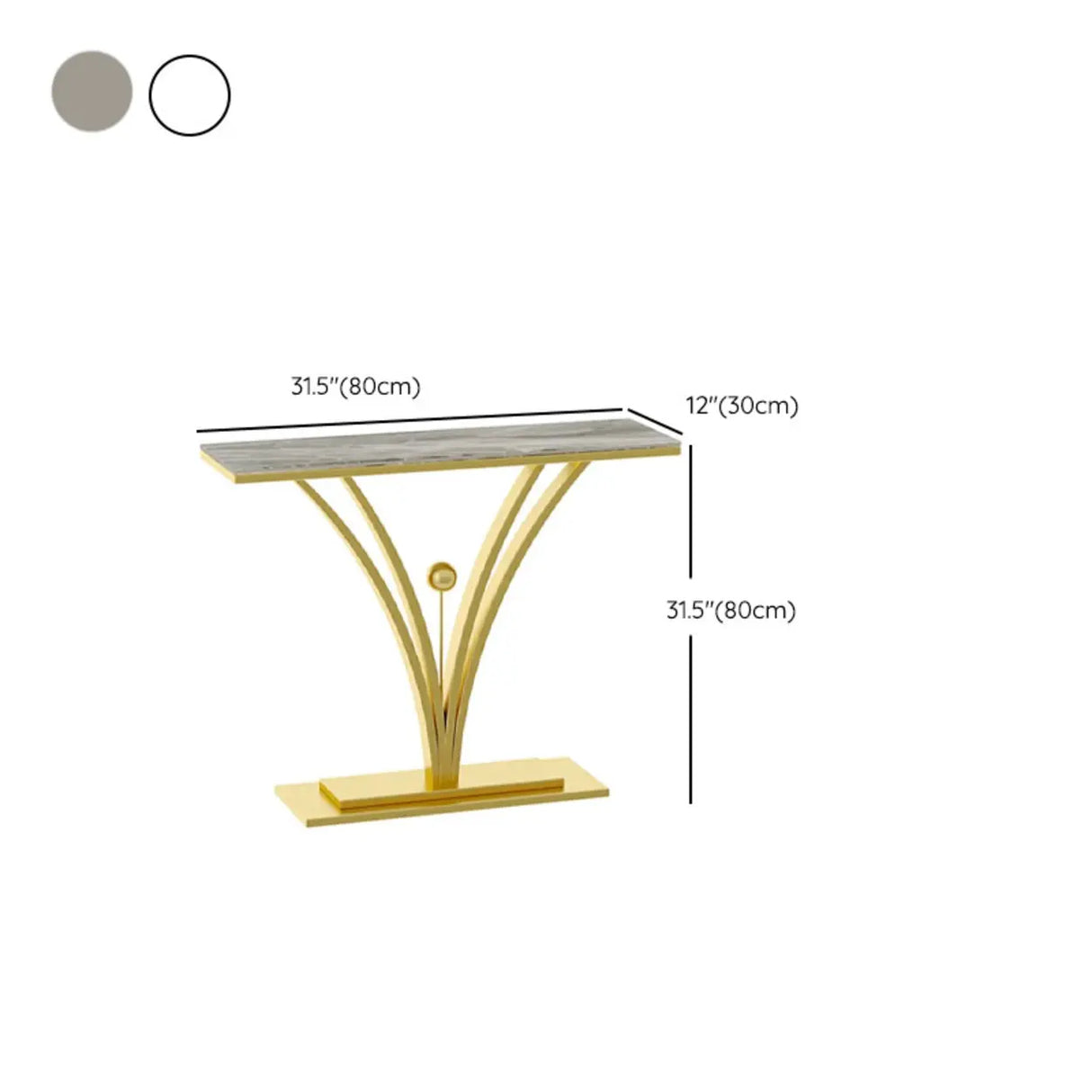 Scratch Resistant Iron Abstract Marble Gold Console Table Image - 15
