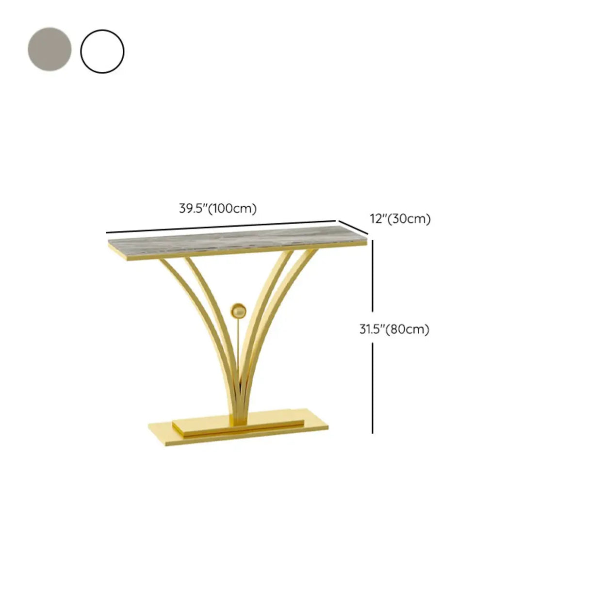 Scratch Resistant Iron Abstract Marble Gold Console Table Image - 16
