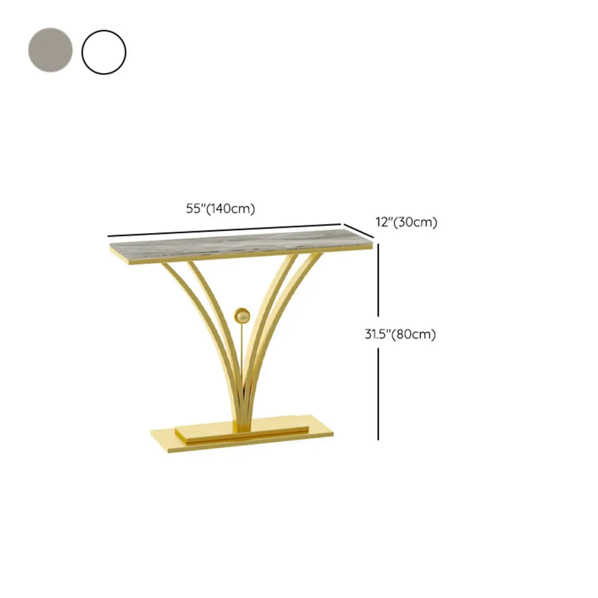 Scratch Resistant Iron Abstract Marble Gold Console Table Image - 18