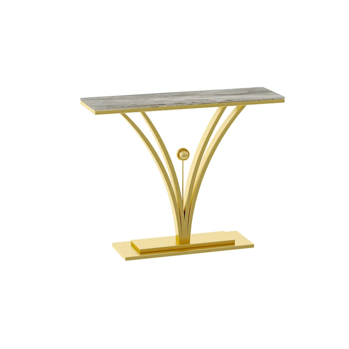 Scratch Resistant Iron Abstract Marble Gold Console Table Image - 2